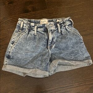 Abercrombie & Fitch Washed Blue Denim Shorts